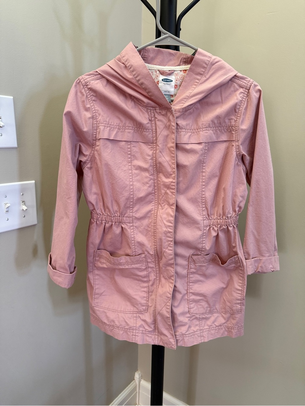 Old Navy Girls' Pink Hooded Anorak Jacket